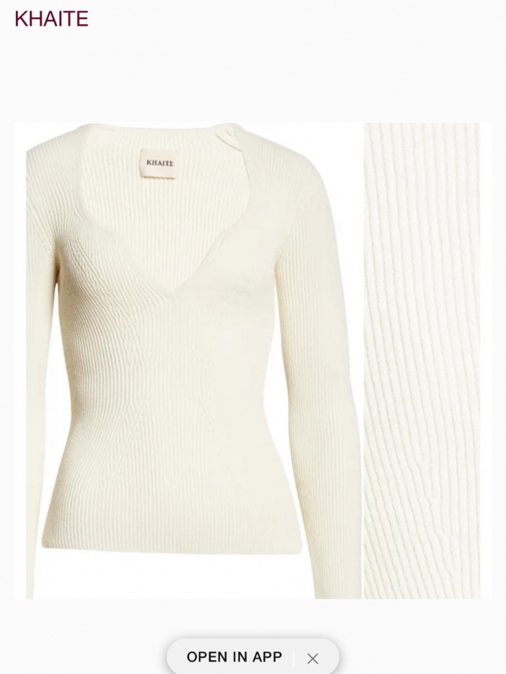 Khaite Ivory ribbed top, size М - Picture 6 of 7